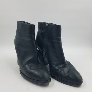Alexander Wang Black Leather Booties Ankle Boot | Block Heel | Size 9.5 | COA